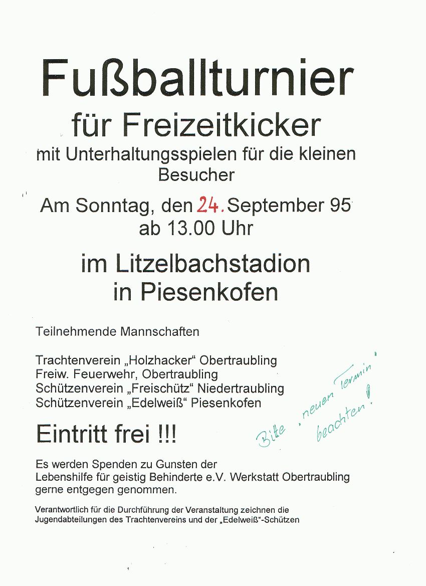 1995 Einladung Fuballturnier